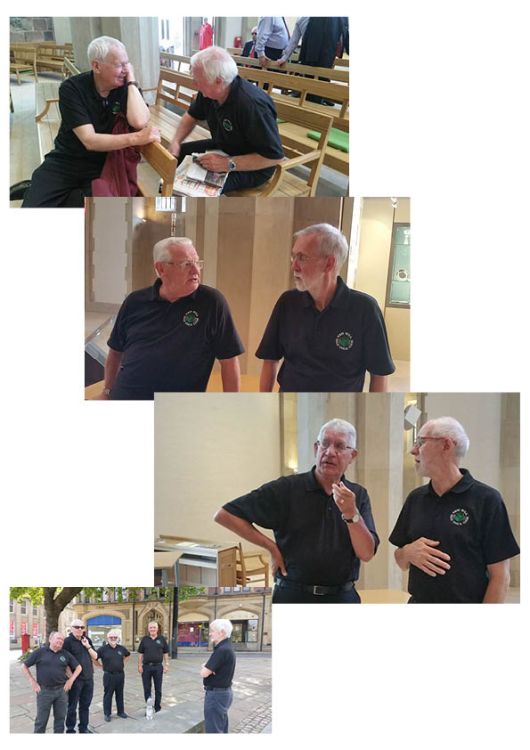 informal moments as the choirs prepare for the rehearsal